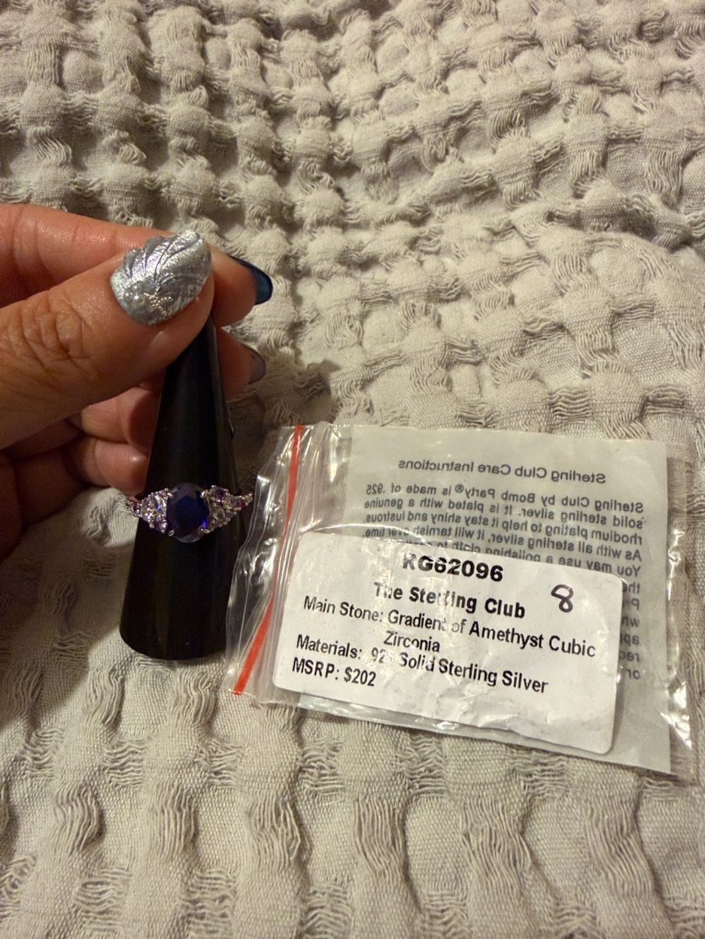 Bomb Party RG62096 The Silver Club ring size 8